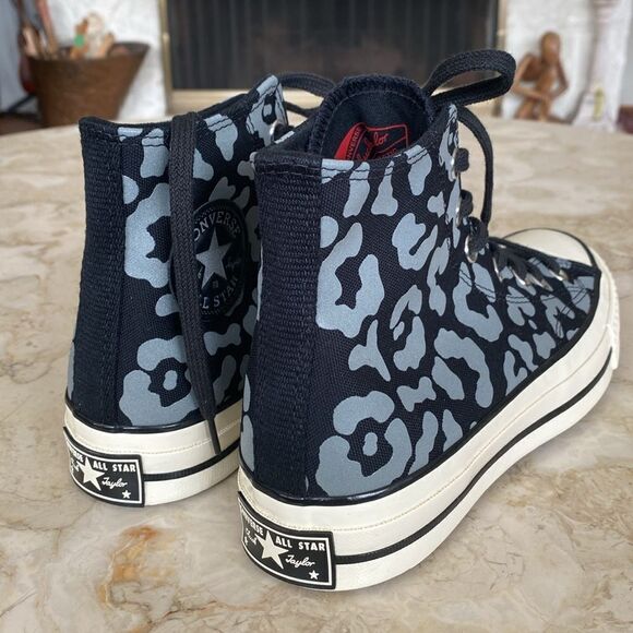 Converse Chuck 70 Reflective Leopard Hi Top Sneakers - Picture 10 of 14